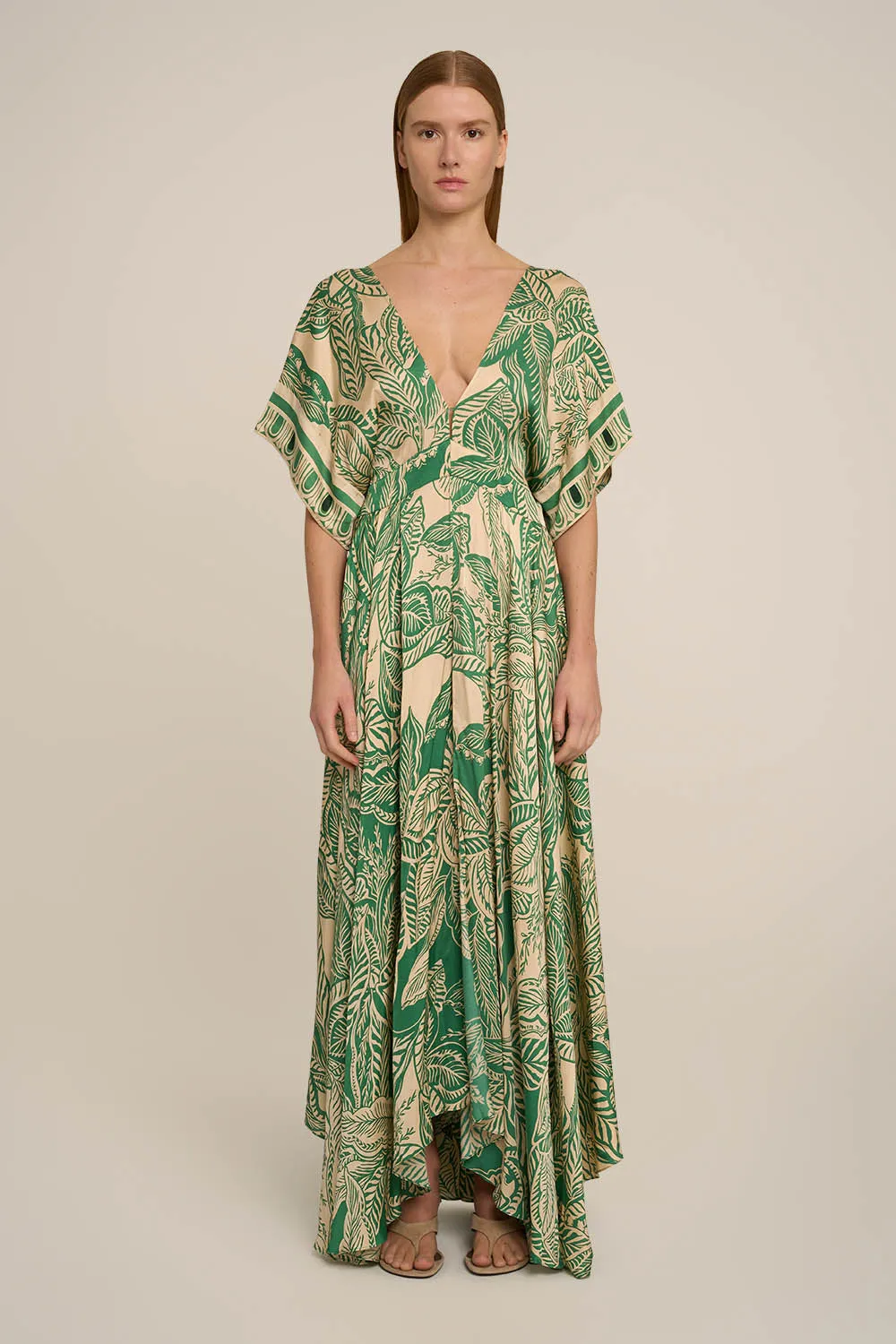 Kaftan Hina - Green Delia sold by Poupette St Barth