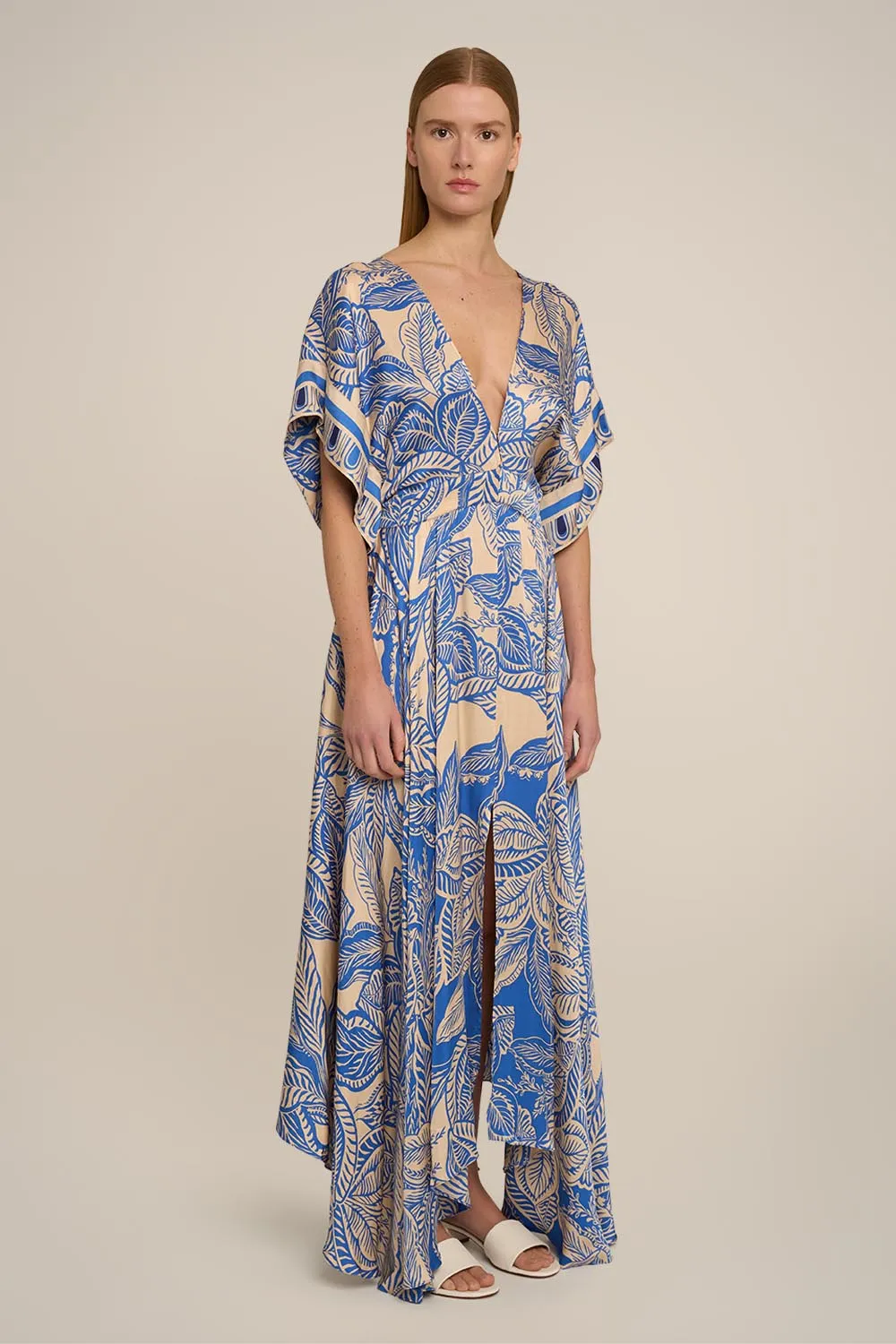 Kaftan Hina - Blue Delia sold by Poupette St Barth product image thumbnail 2