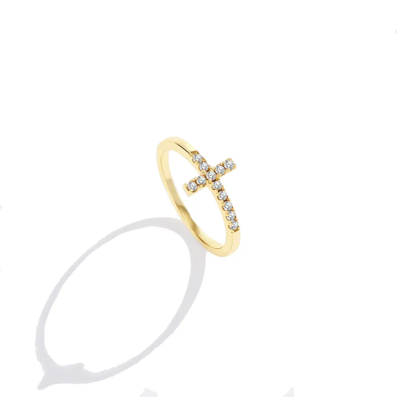 Diamond Cross Ring made by Mint & Lilly