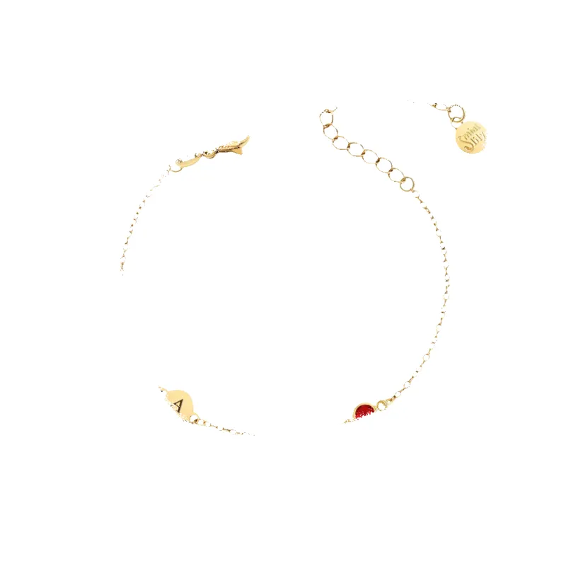 Dainty Initial and Birthstone Bracelet made by Mint & Lilly