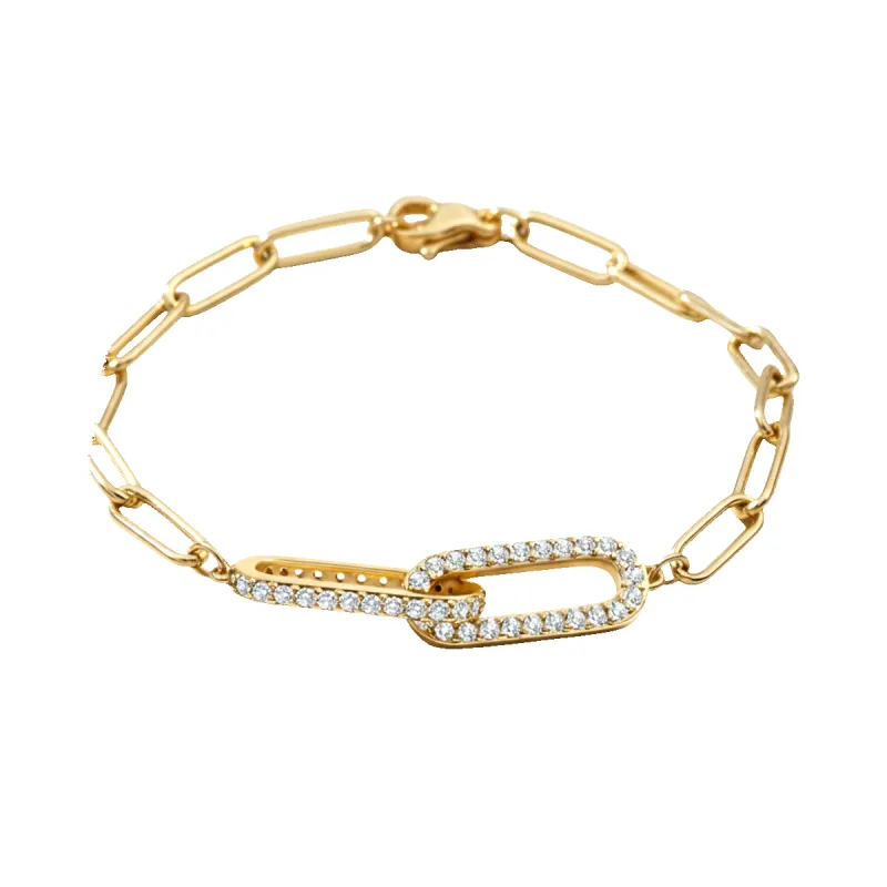 Pave Paperclip Chain Bracelet made by Mint & Lilly