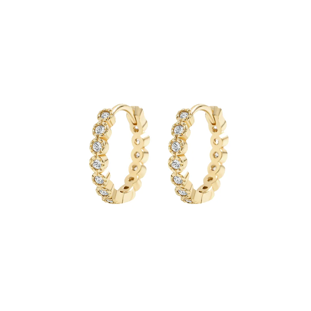 Shimmer Huggie Hoop Earrings sold by Mint & Lilly