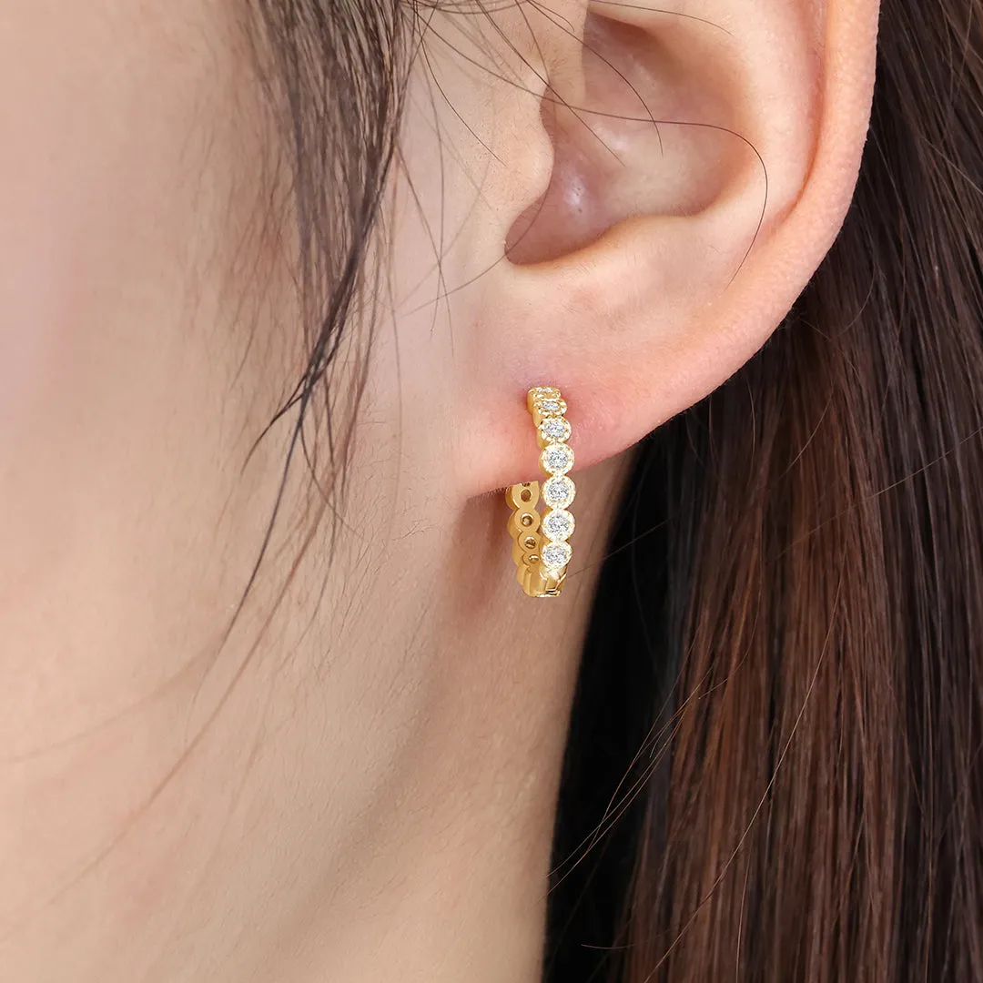 Shimmer Huggie Hoop Earrings sold by Mint & Lilly product image thumbnail 2