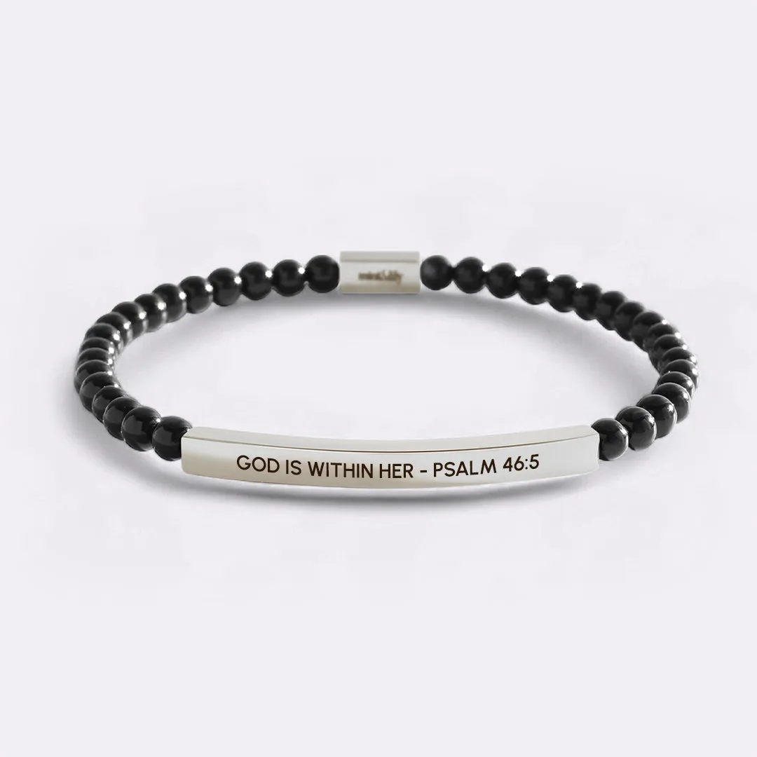 God Is Within Her - Psalm 46:5 Beaded Inspire Bracelet sold by Mint & Lilly product image thumbnail 4