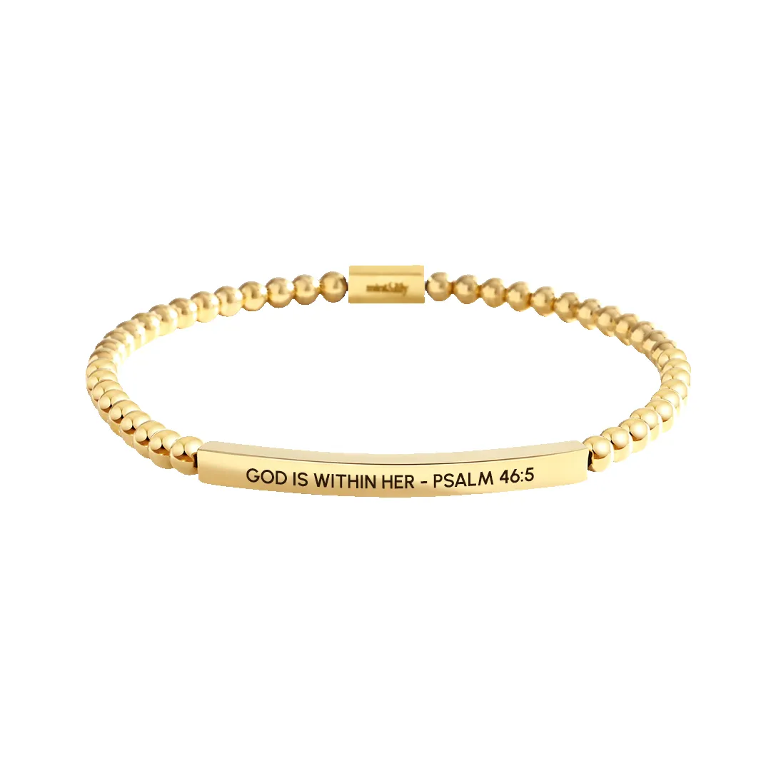 God Is Within Her - Psalm 46:5 Beaded Inspire Bracelet sold by Mint & Lilly