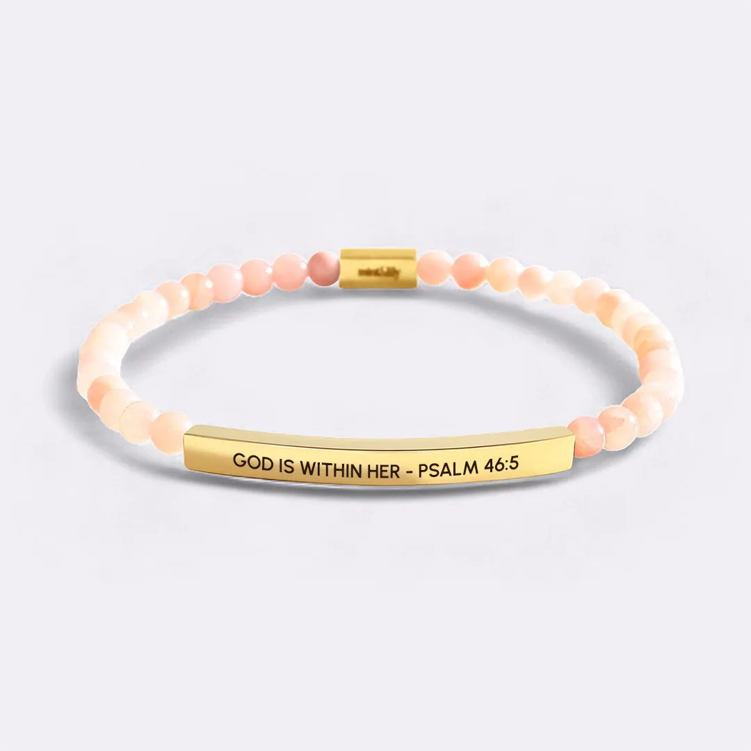 God Is Within Her - Psalm 46:5 Beaded Inspire Bracelet sold by Mint & Lilly product image thumbnail 3