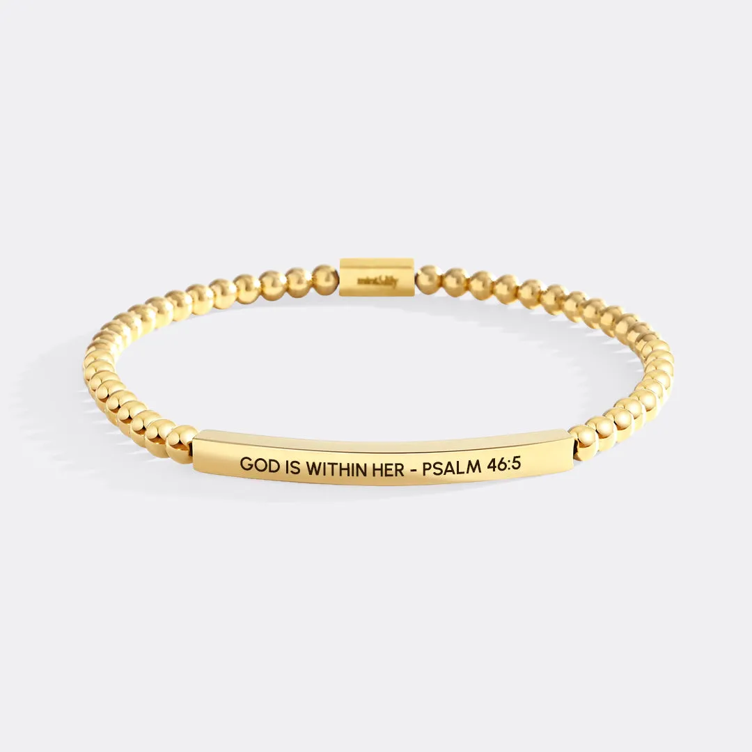 God Is Within Her - Psalm 46:5 Beaded Inspire Bracelet sold by Mint & Lilly product image thumbnail 2