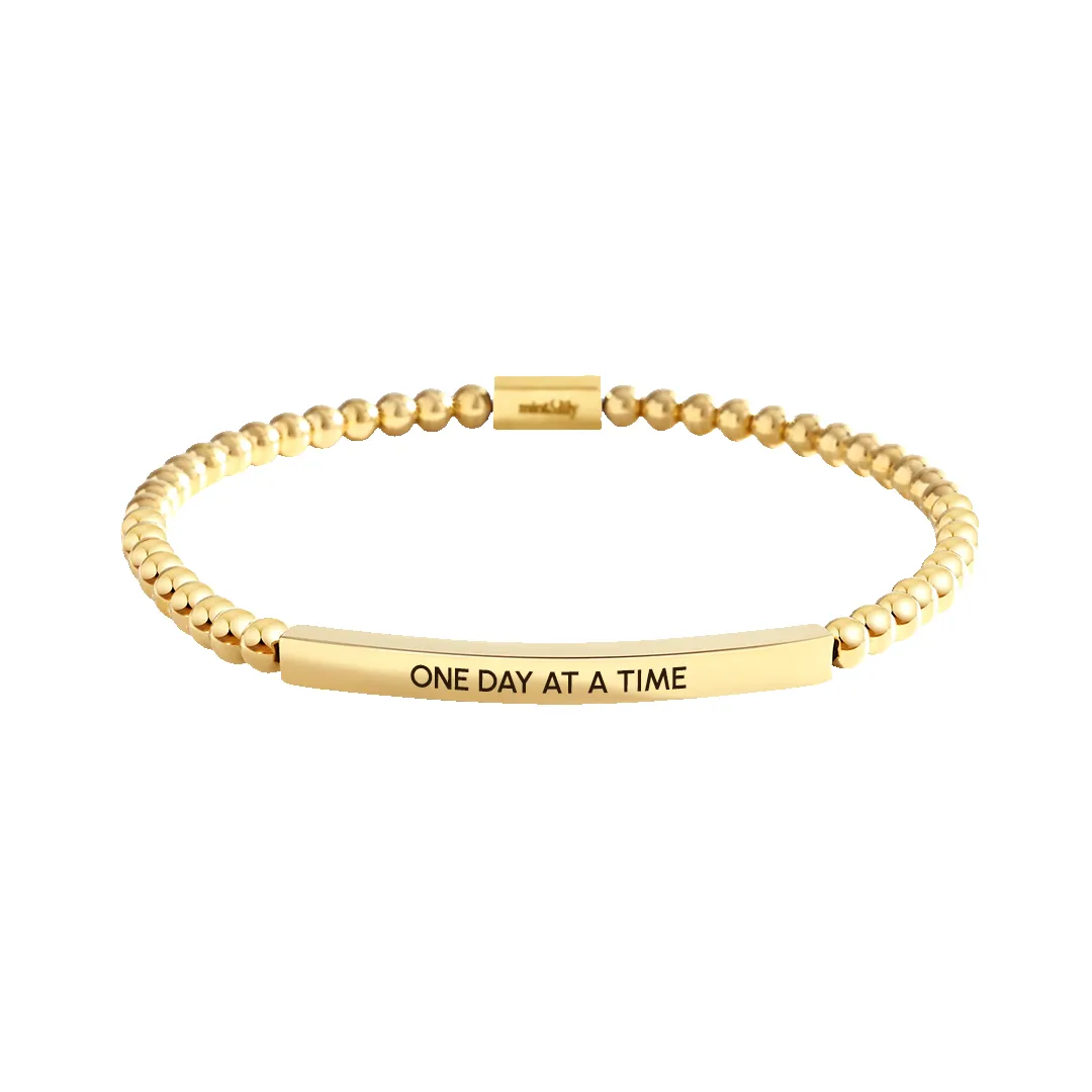 One Day At A Time Beaded Inspire Bracelet sold by Mint & Lilly