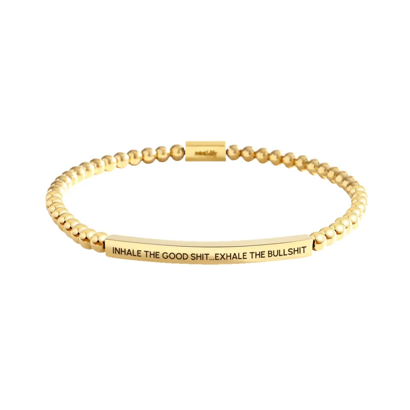 Inhale The Good Shit...Exhale The Bullshit Beaded Inspire Bracelet made by Mint & Lilly