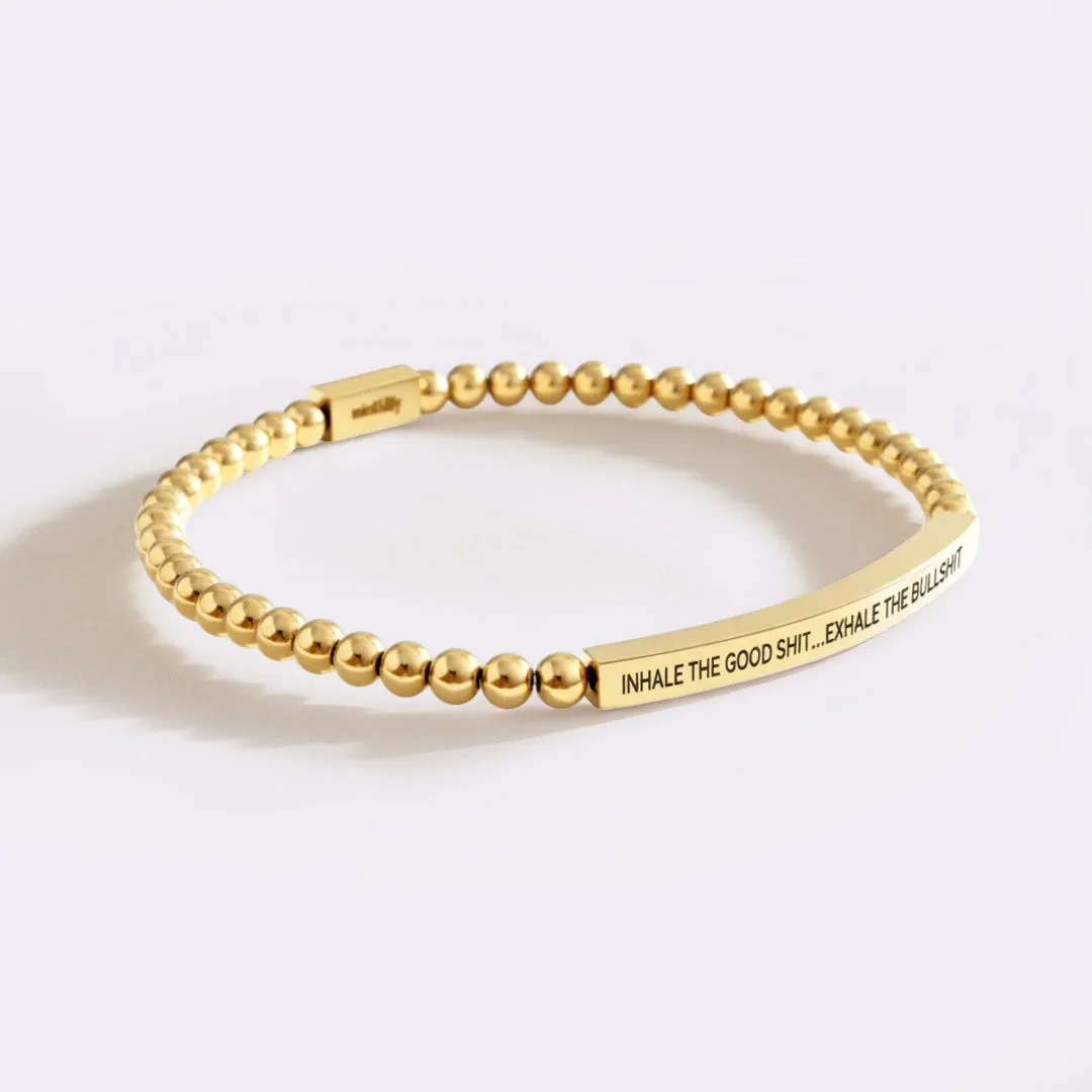 Inhale The Good Shit...Exhale The Bullshit Beaded Inspire Bracelet sold by Mint & Lilly product image thumbnail 4