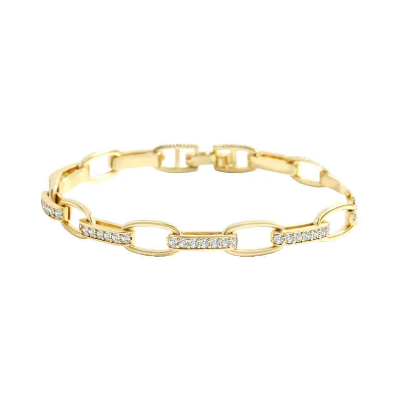 Interlinked Diamond Paperclip Bracelet made by Mint & Lilly