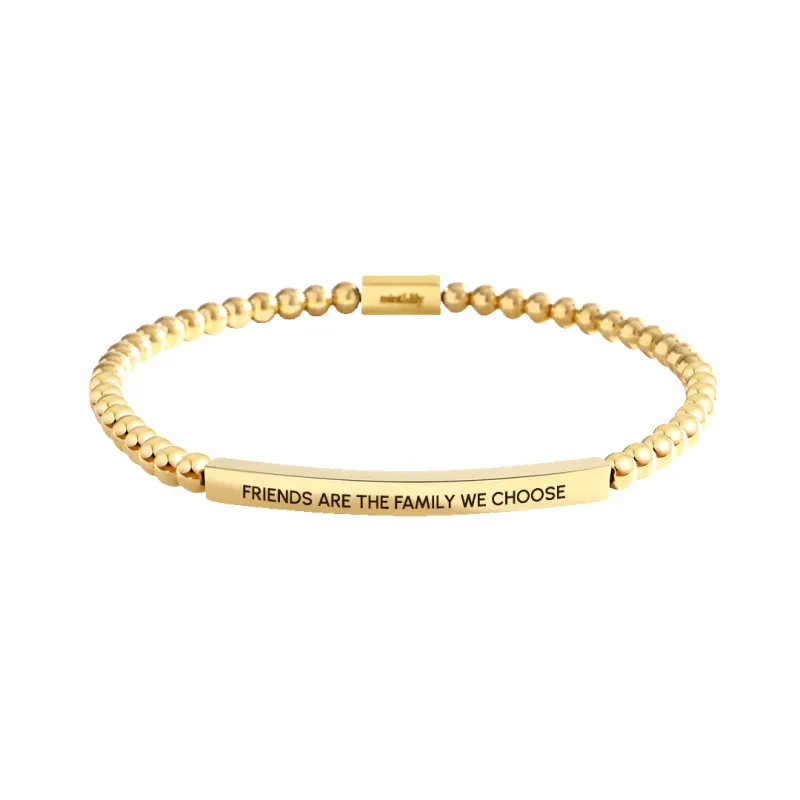 Friends Are The Family We Choose Beaded Inspire Bracelet made by Mint & Lilly