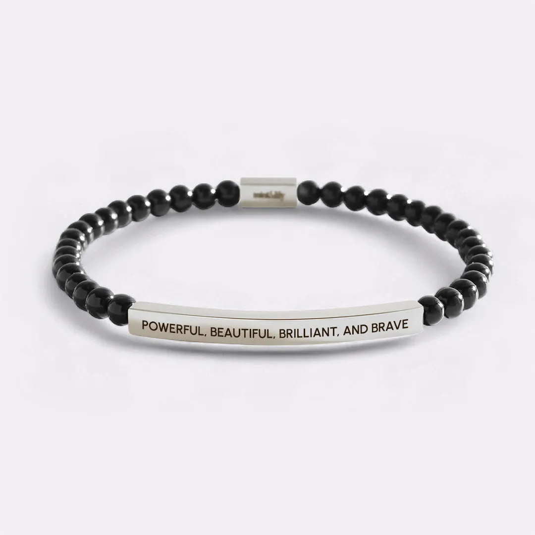 Powerful, Beautiful, Brilliant, and Brave Beaded Inspire Bracelet sold by Mint & Lilly product image thumbnail 4
