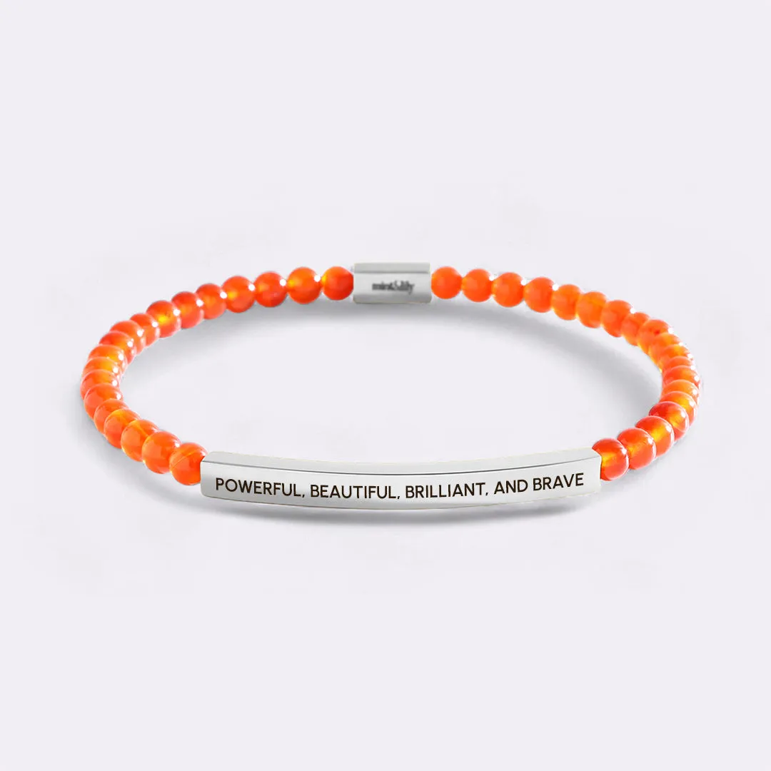 Powerful, Beautiful, Brilliant, and Brave Beaded Inspire Bracelet sold by Mint & Lilly product image thumbnail 5