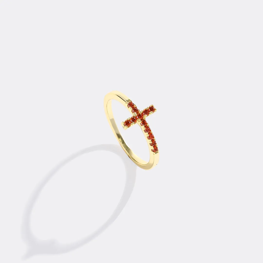 Birthstone Cross Ring sold by Mint & Lilly product image thumbnail 2