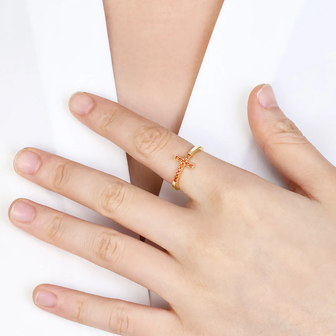 Birthstone Cross Ring sold by Mint & Lilly product image thumbnail 3