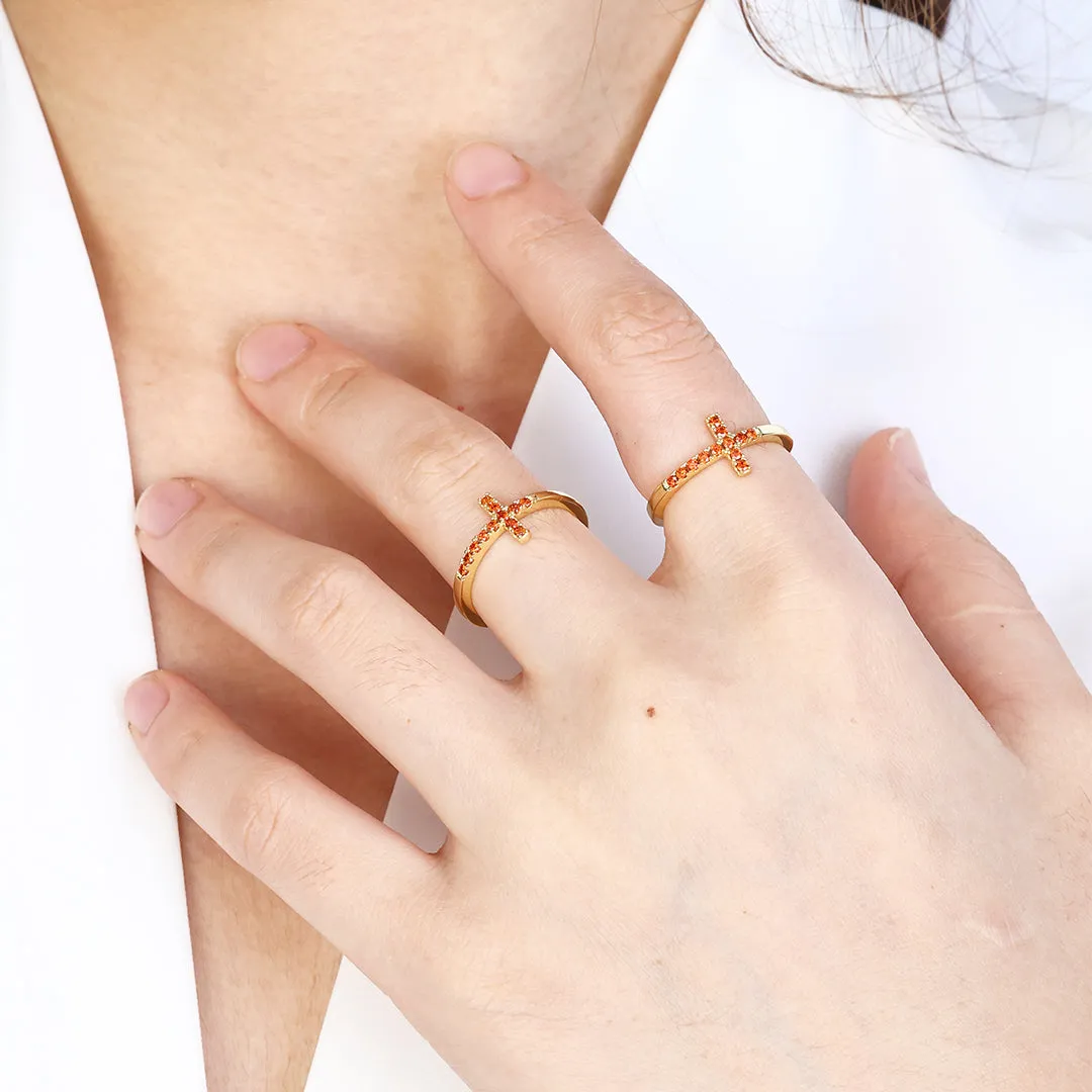 Birthstone Cross Ring sold by Mint & Lilly product image thumbnail 4