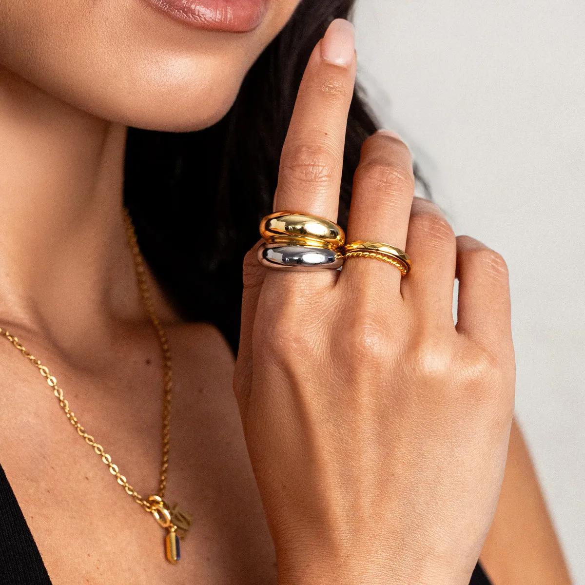 The Merge Mixed Metal Ring sold by Mint & Lilly product image thumbnail 5