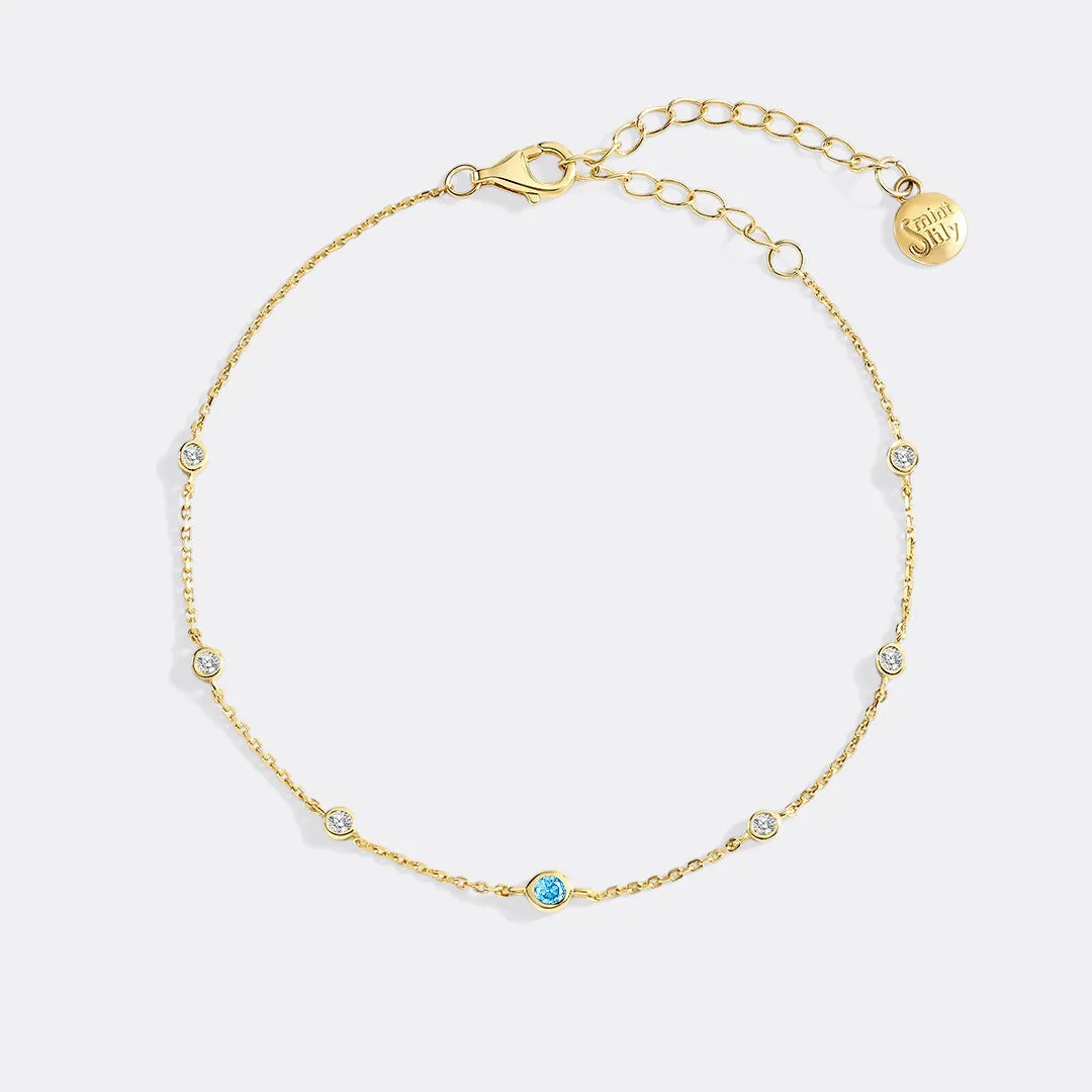 December Birthstone Station Bracelet sold by Mint & Lilly product image thumbnail 3