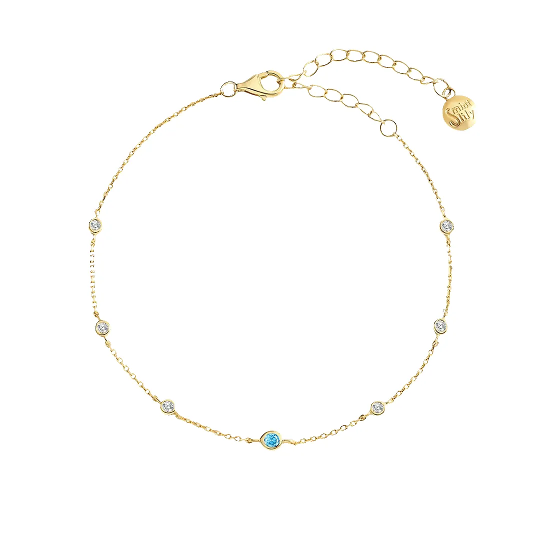 December Birthstone Station Bracelet sold by Mint & Lilly