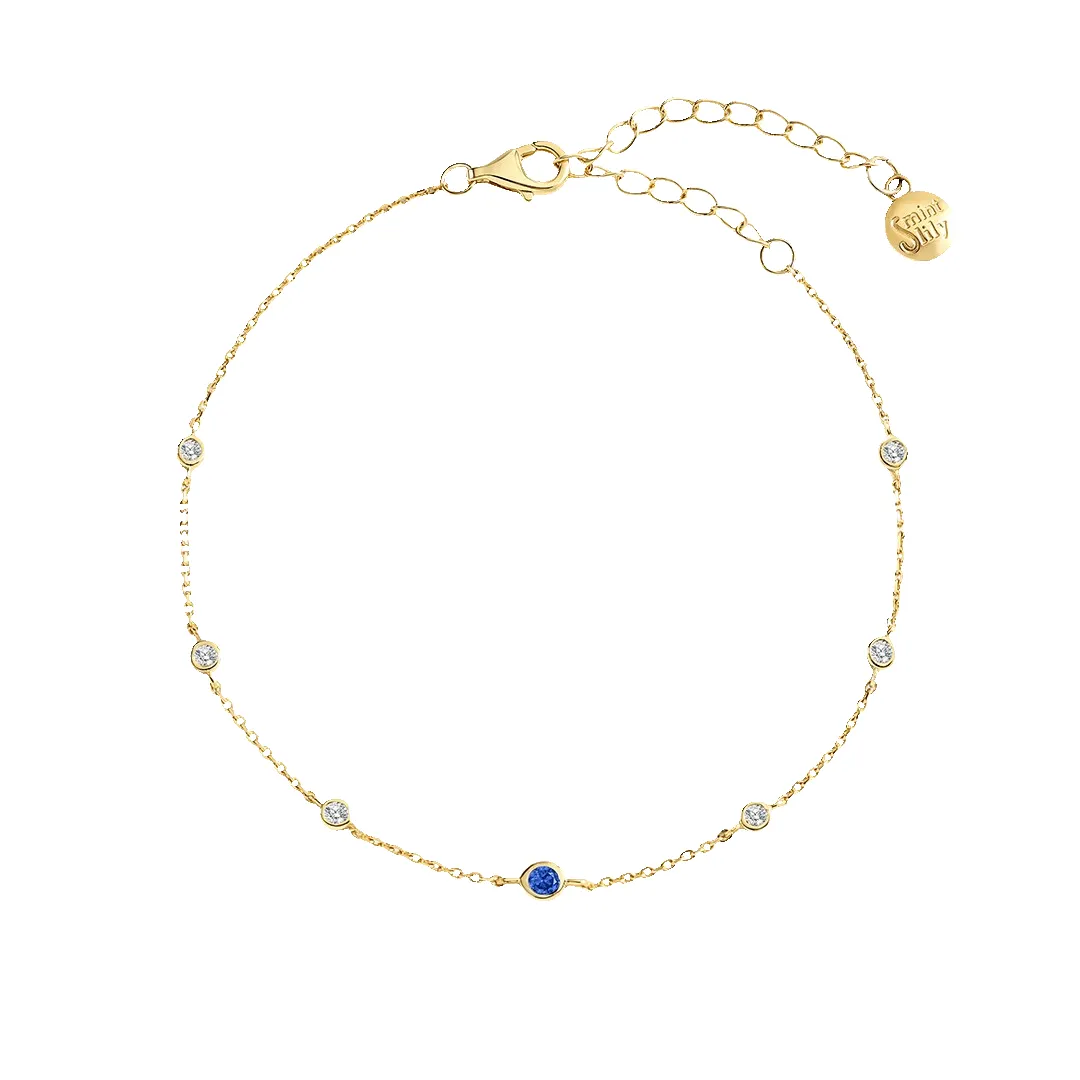 September Birthstone Station Bracelet sold by Mint & Lilly