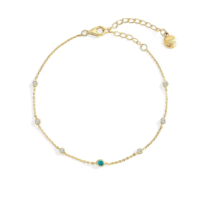 March Birthstone Station Bracelet sold by Mint & Lilly