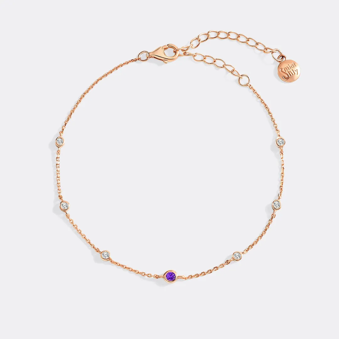 February Birthstone Station Bracelet sold by Mint & Lilly product image thumbnail 5