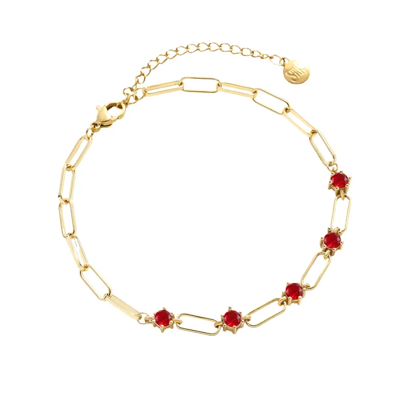 Paperclip Bracelet with Gemstone Accents sold by Mint & Lilly