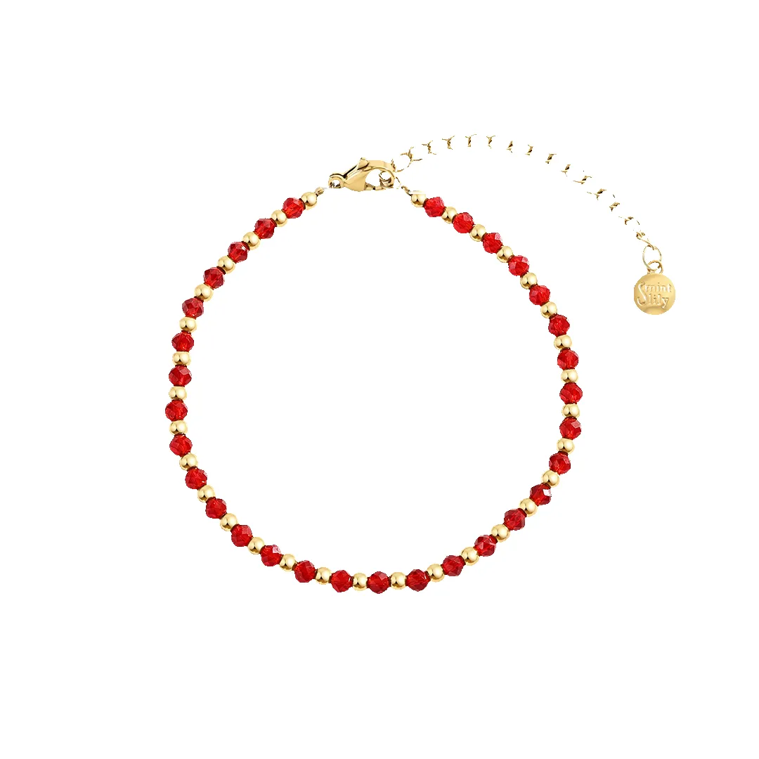 Birthstone and Gold Bead Bracelet sold by Mint & Lilly