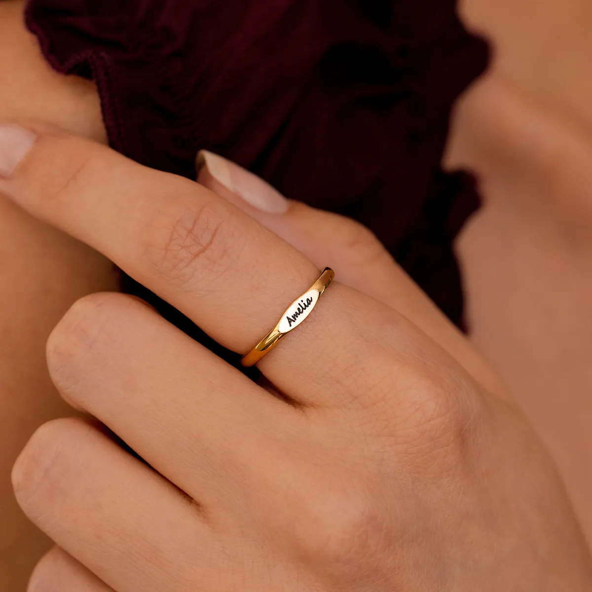 Skinny Name Ring sold by Mint & Lilly product image thumbnail 3