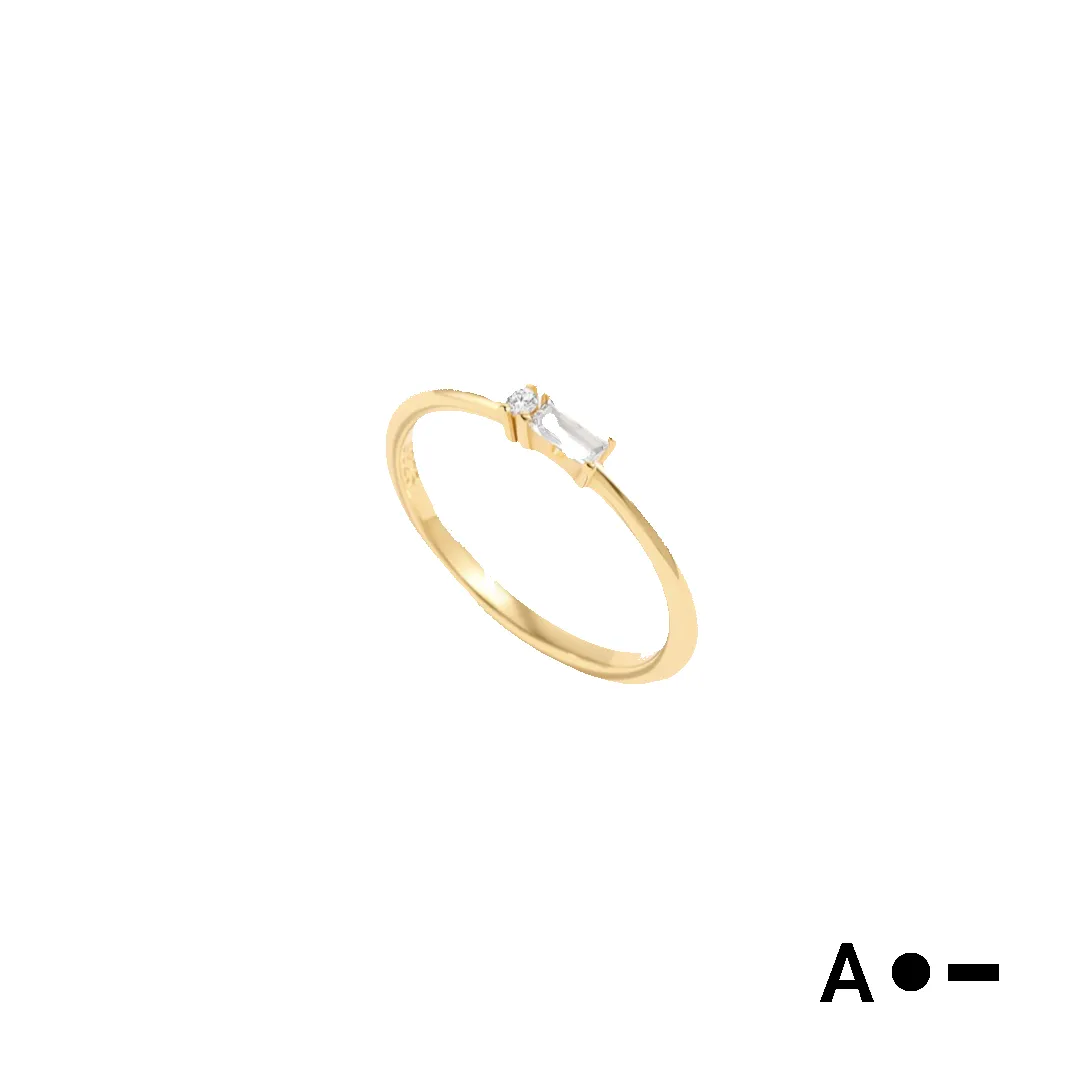 Dainty Personalized Morse Code Ring sold by Mint & Lilly
