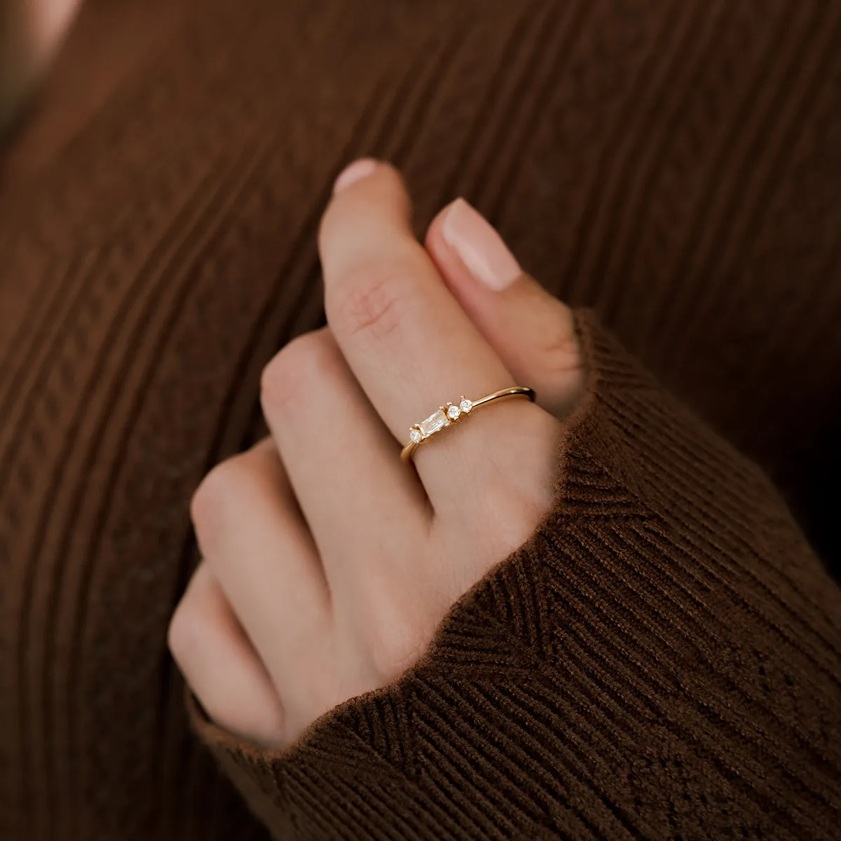 Dainty Personalized Morse Code Ring sold by Mint & Lilly product image thumbnail 2