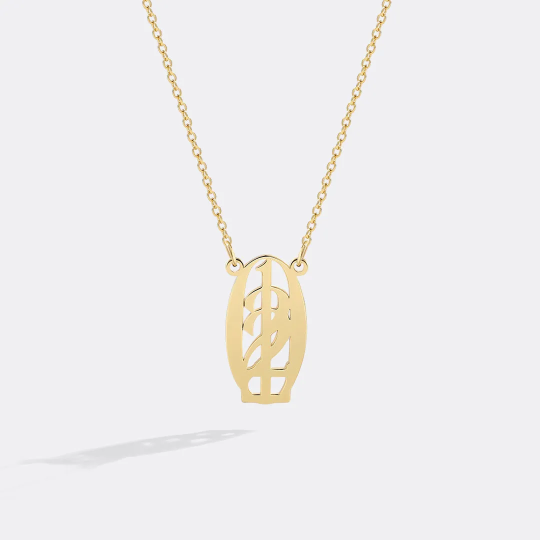 Minimalist Monogram Number Necklace sold by Mint & Lilly product image thumbnail 3