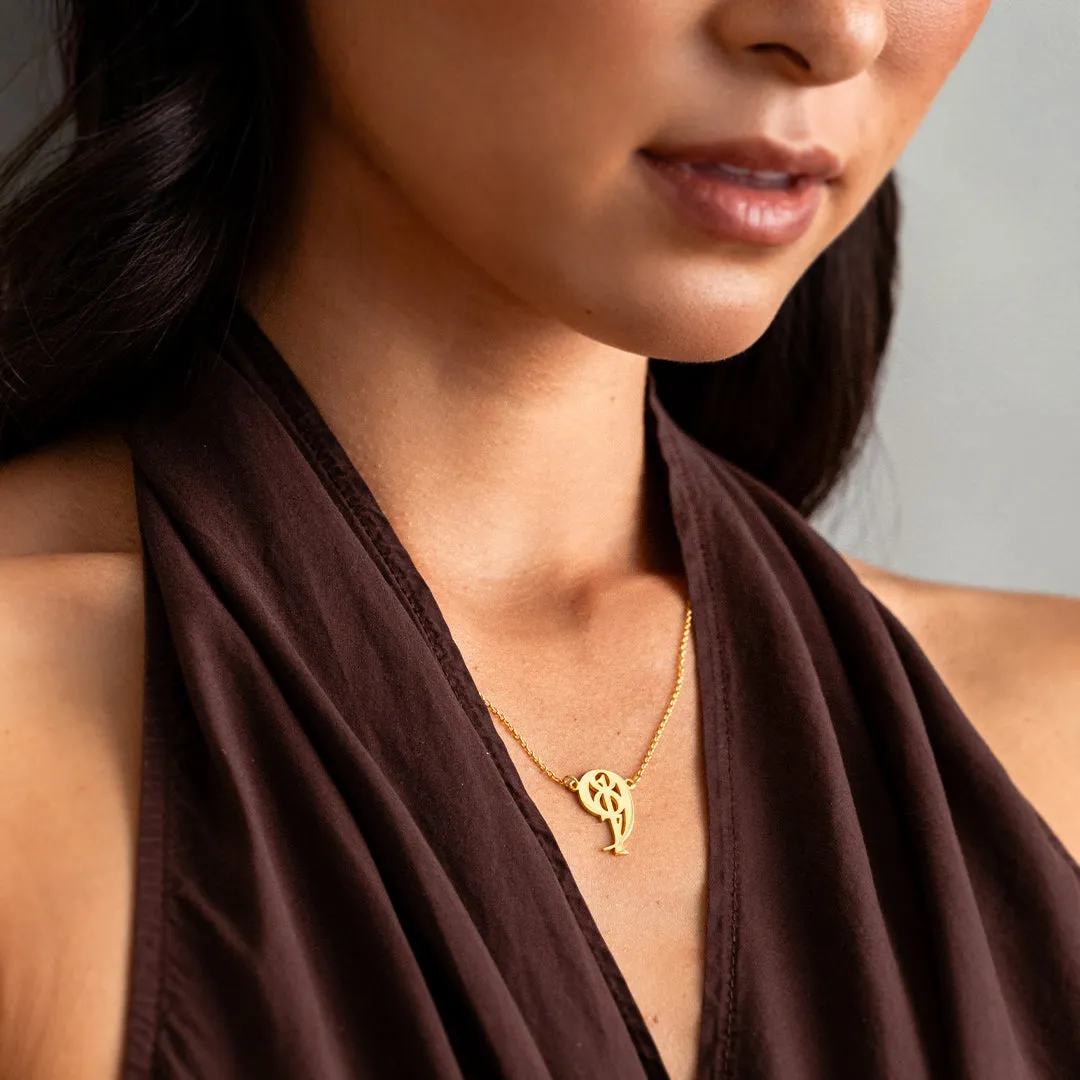 Minimalist Monogram Number Necklace sold by Mint & Lilly product image thumbnail 4