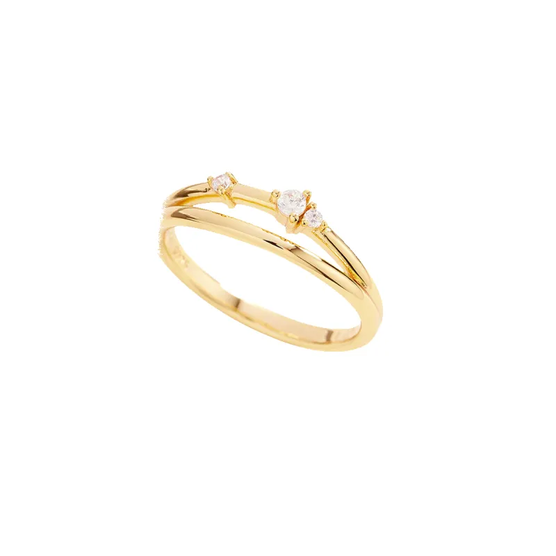 Crescent Moon Diamond Ring sold by Mint & Lilly