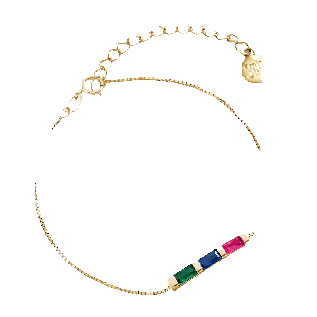 Dainty Baguette Birthstone Bracelet sold by Mint & Lilly product image thumbnail 3