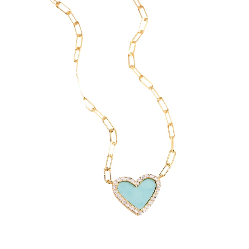 Dainty Heart Paperclip Necklace sold by Mint & Lilly