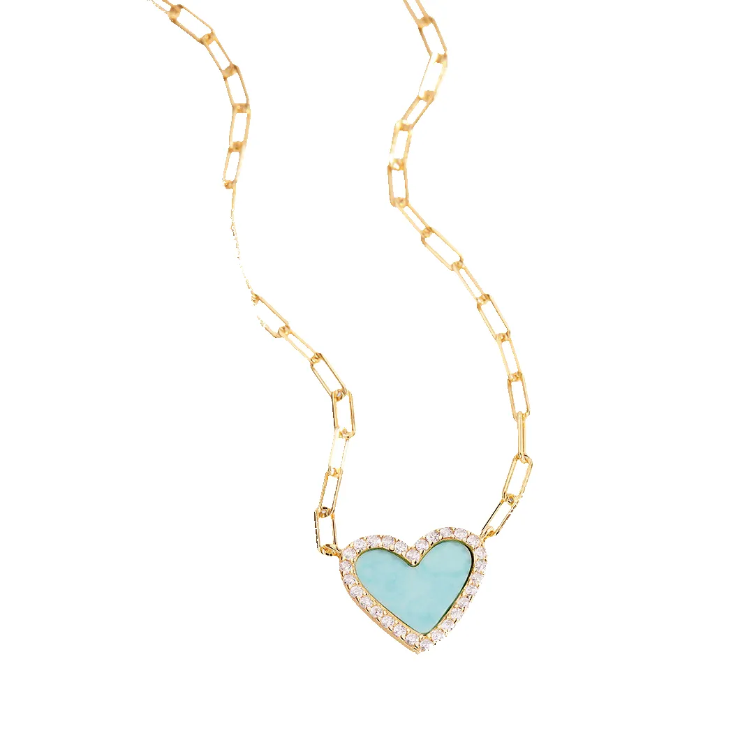 Dainty Heart Paperclip Necklace sold by Mint & Lilly