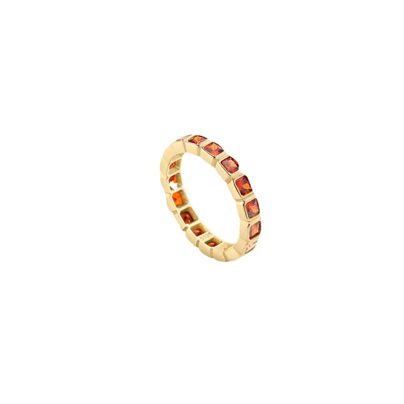 Asscher Cut Birthstone Eternity Ring made by Mint & Lilly