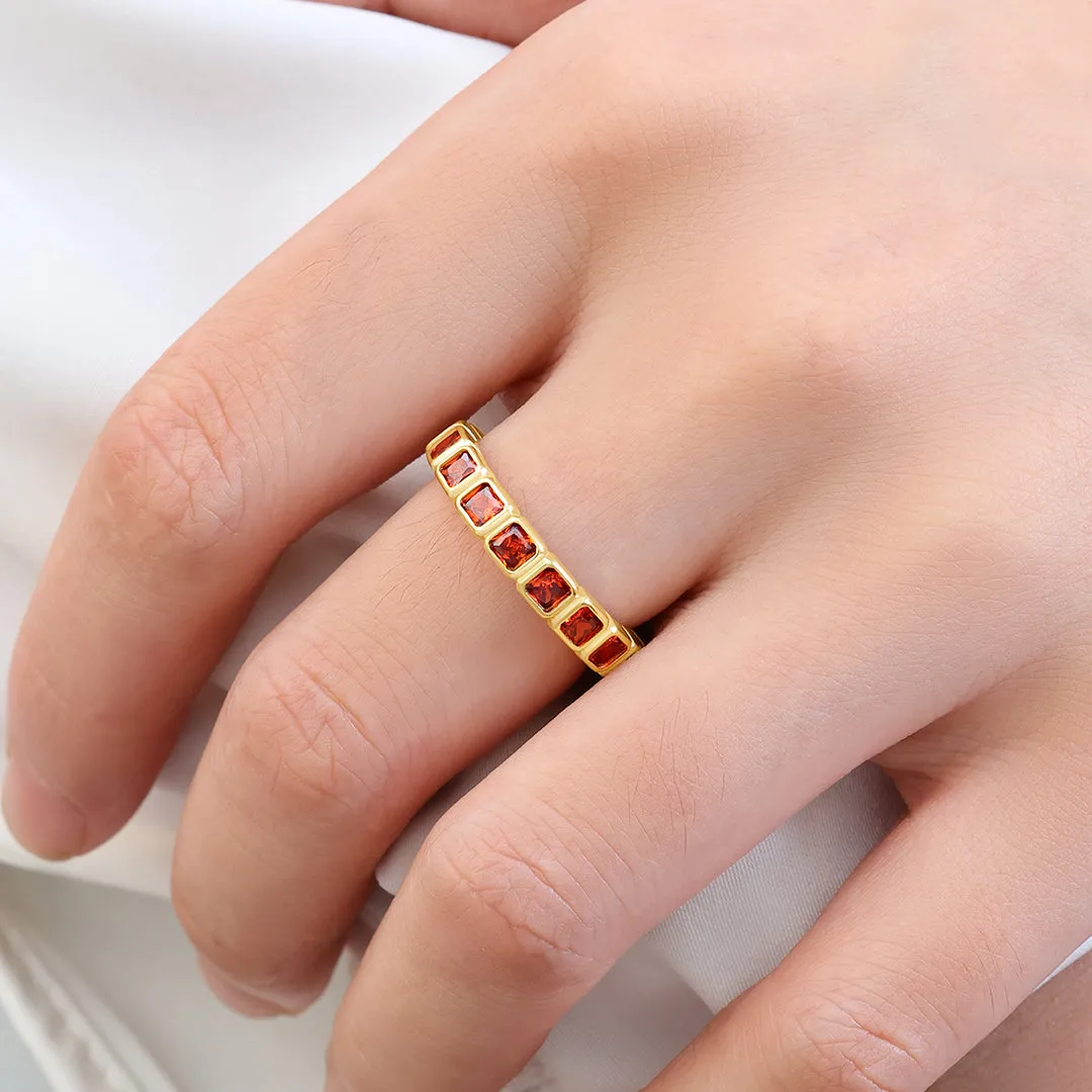 Asscher Cut Birthstone Eternity Ring sold by Mint & Lilly product image thumbnail 3