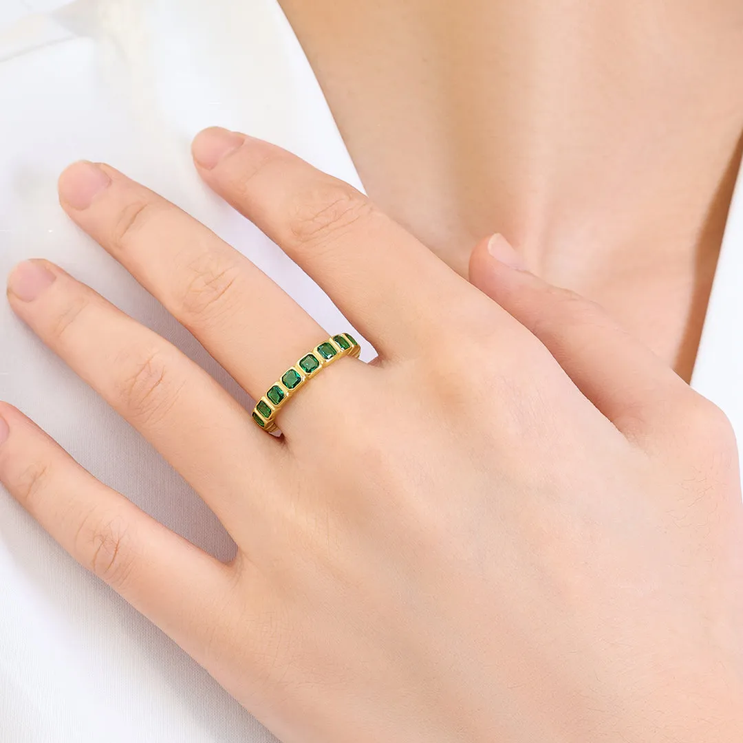 Asscher Cut Birthstone Eternity Ring sold by Mint & Lilly product image thumbnail 4