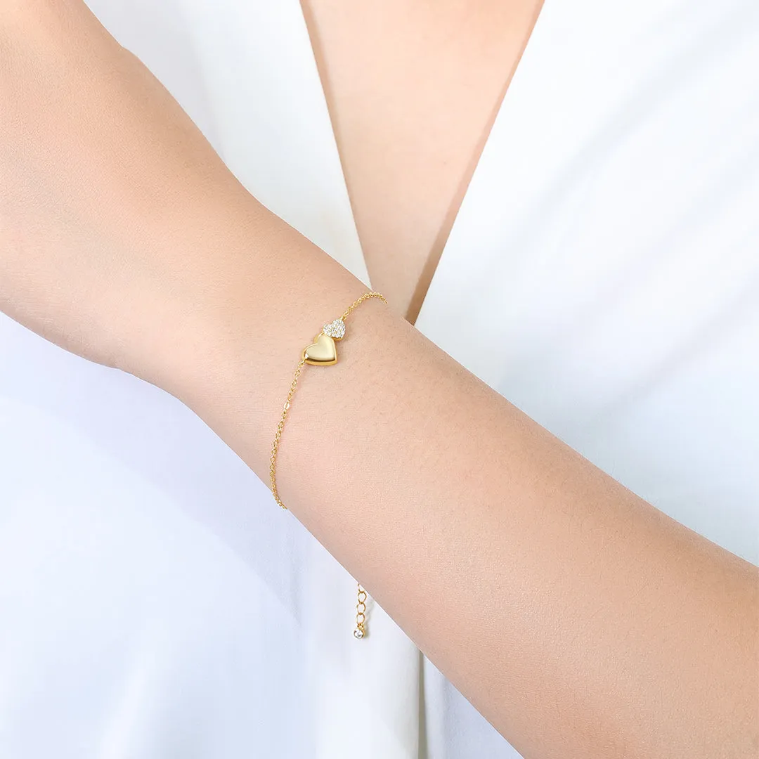 Gold Heart Pavé Bracelet sold by Mint & Lilly product image thumbnail 5