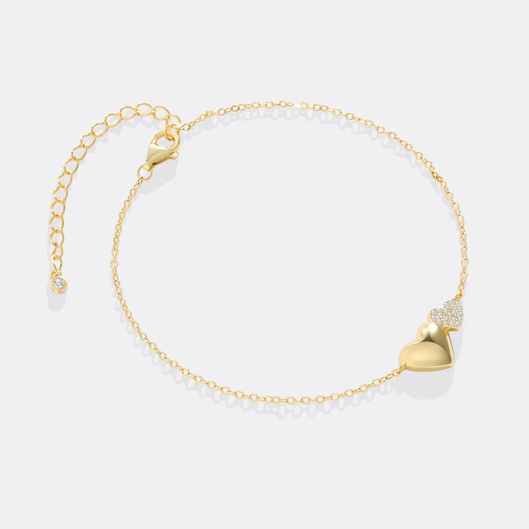 Gold Heart Pavé Bracelet sold by Mint & Lilly product image thumbnail 3