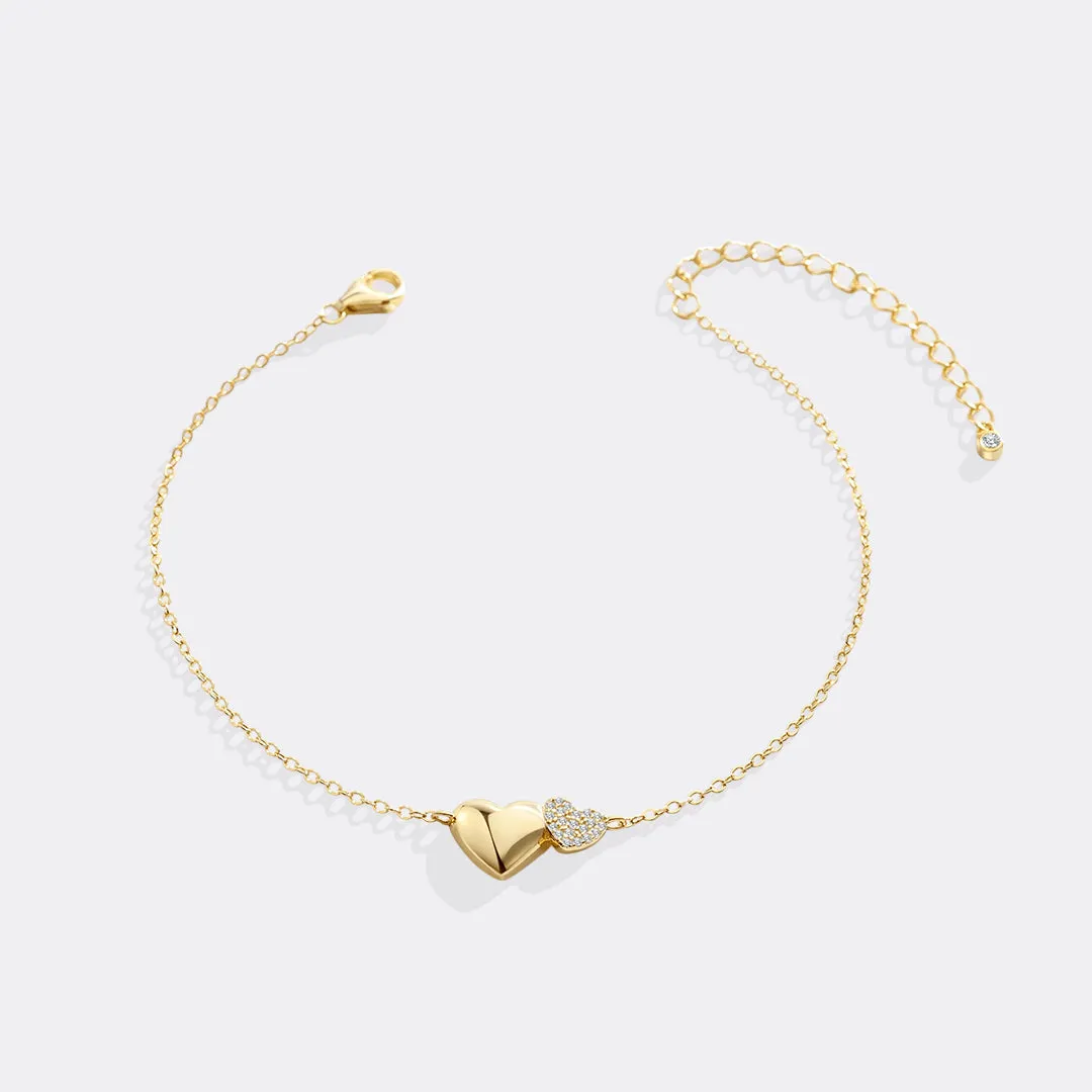 Gold Heart Pavé Bracelet sold by Mint & Lilly product image thumbnail 2