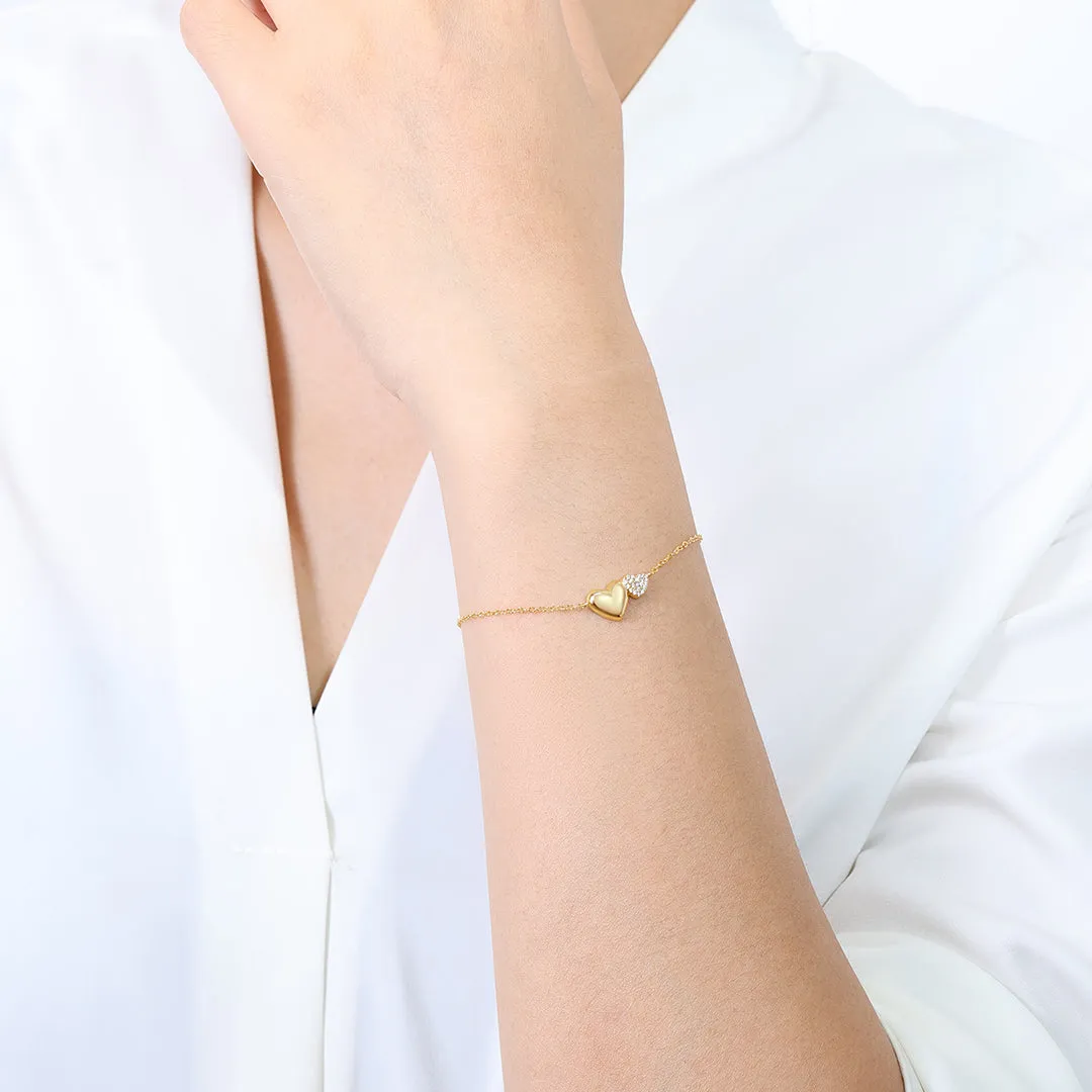 Gold Heart Pavé Bracelet sold by Mint & Lilly product image thumbnail 4
