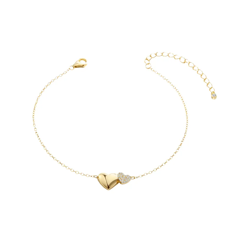 Gold Heart Pavé Bracelet made by Mint & Lilly