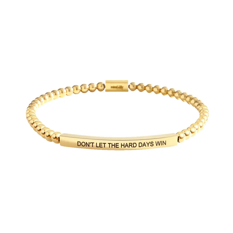 Don't Let The Hard Days Win Beaded Inspire Bracelet made by Mint & Lilly