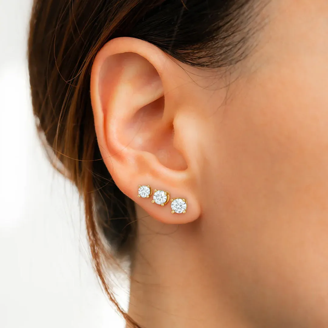 Classic Diamond Stud Earrings sold by Mint & Lilly product image thumbnail 4