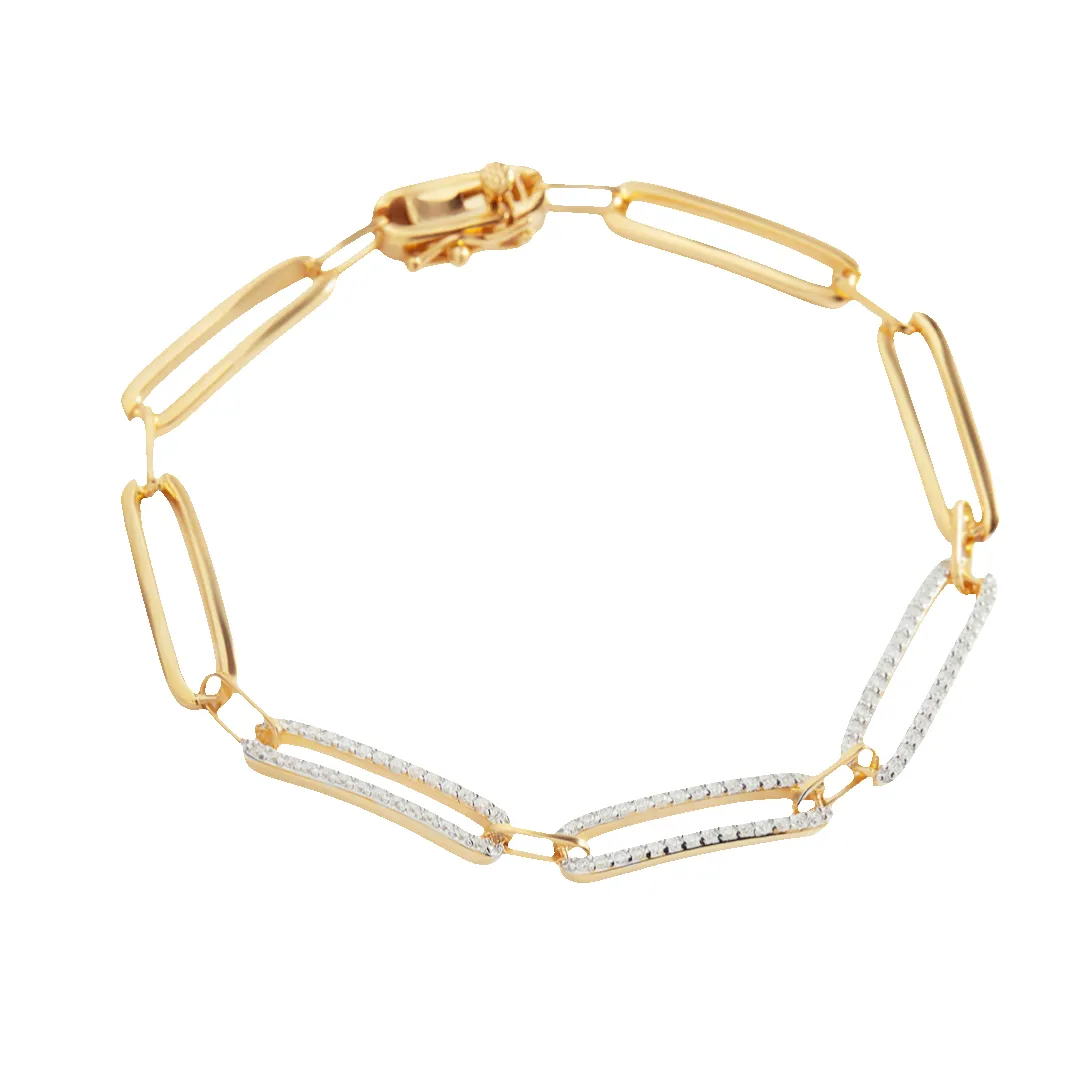 Pave Diamond Paperclip Bracelet sold by Mint & Lilly