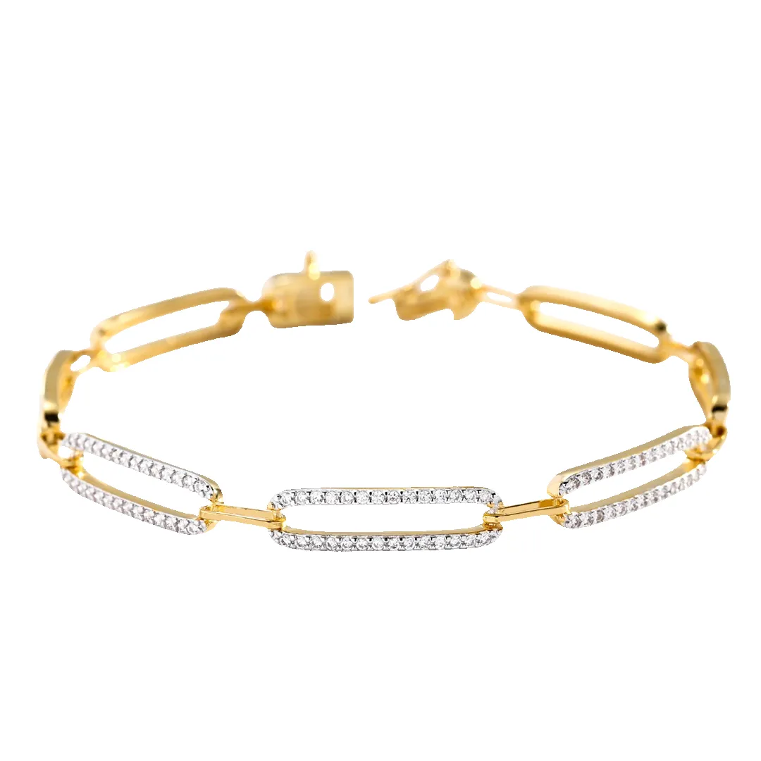 Pave Diamond Paperclip Bracelet sold by Mint & Lilly product image thumbnail 4